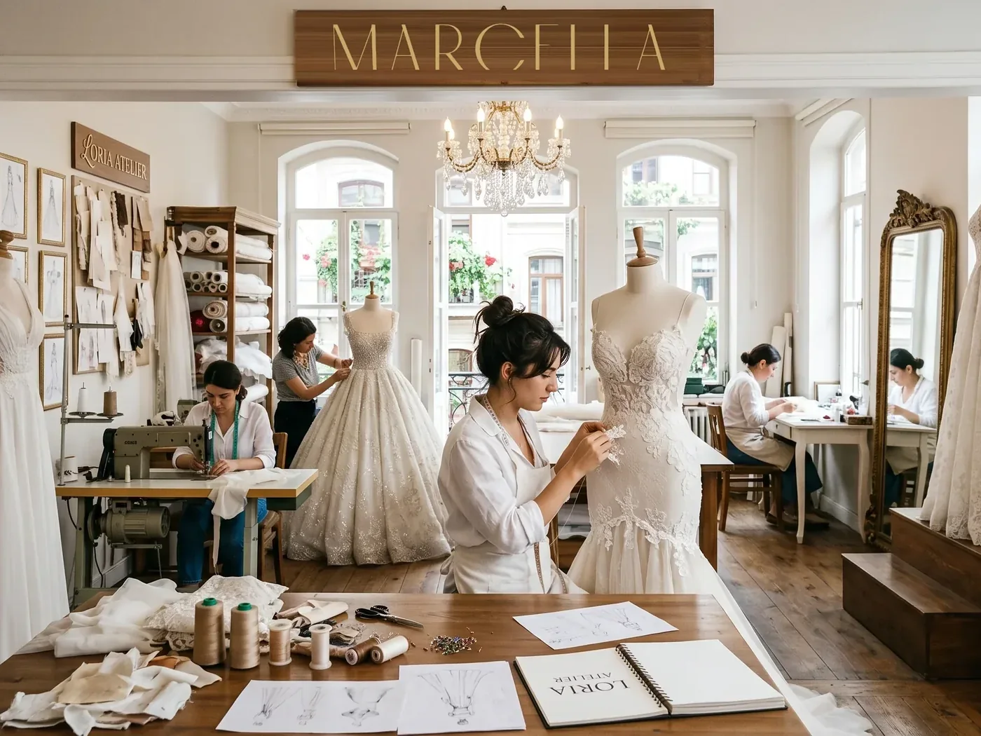 Marcella Atelier atölyesinde dikiş ve prova
